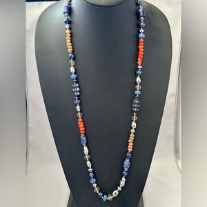 Chicos long multi colored bead necklace